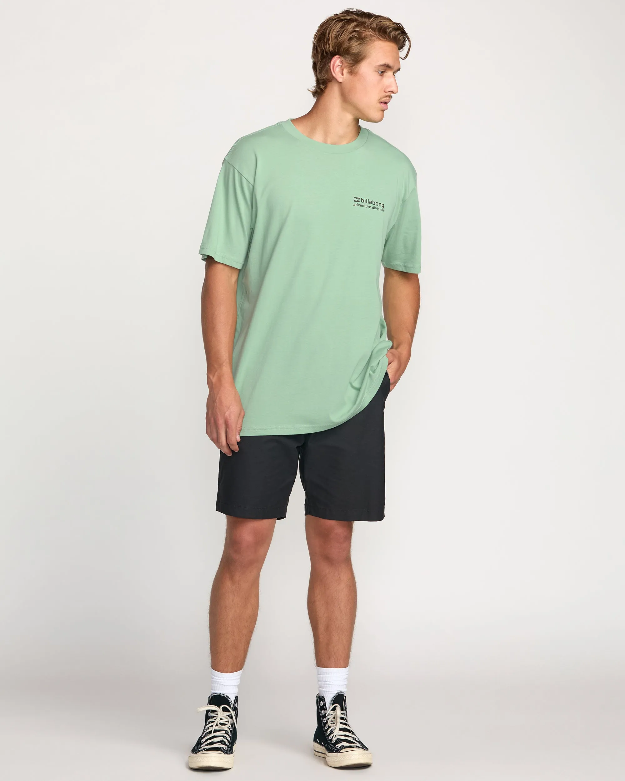 Making Tracks A/Div Tee - Mist Green Billabong