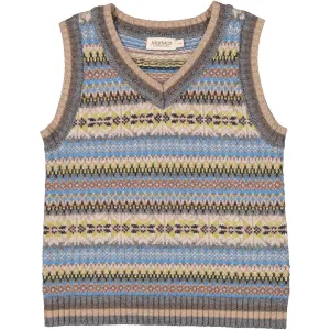 MarMar Light Cotton Wool Fair Isle Taj Knit Vest