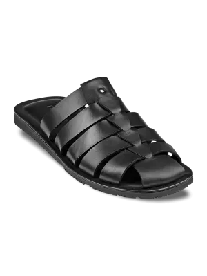 Matteo Backless Fisherman Sandal - Black