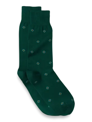 Medallion Cotton Blend Sock - Green