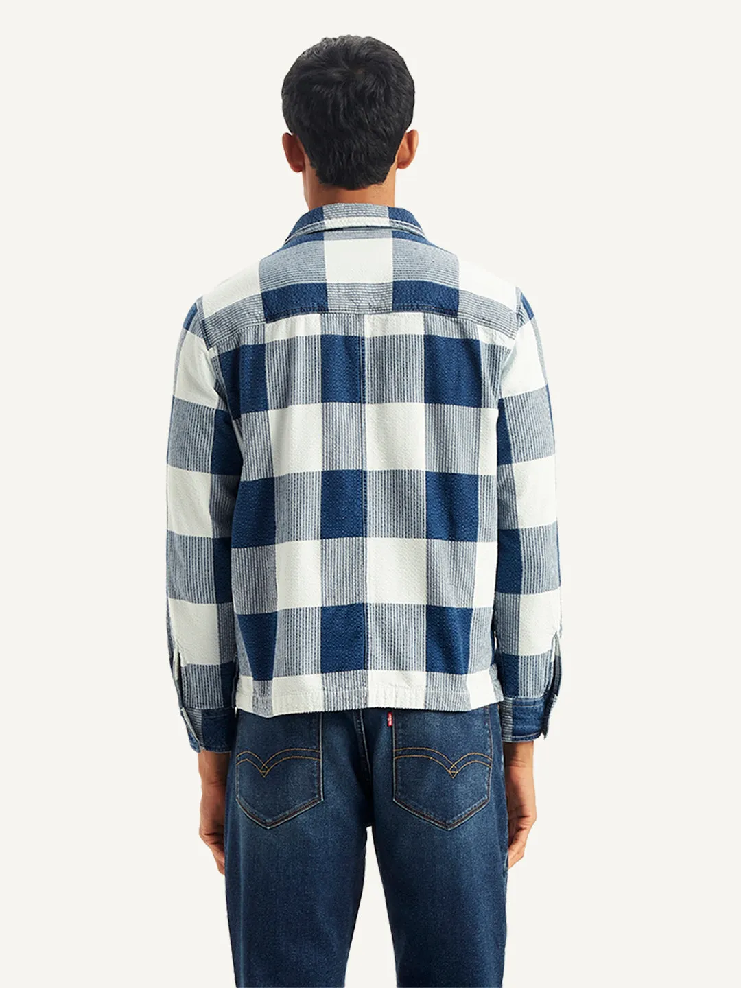 Men's Checkered White Spread Collar Shacket LEVI'S