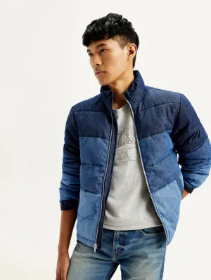 Men's Colorblock Blue High Neck Puffer Jacket LEVI'S