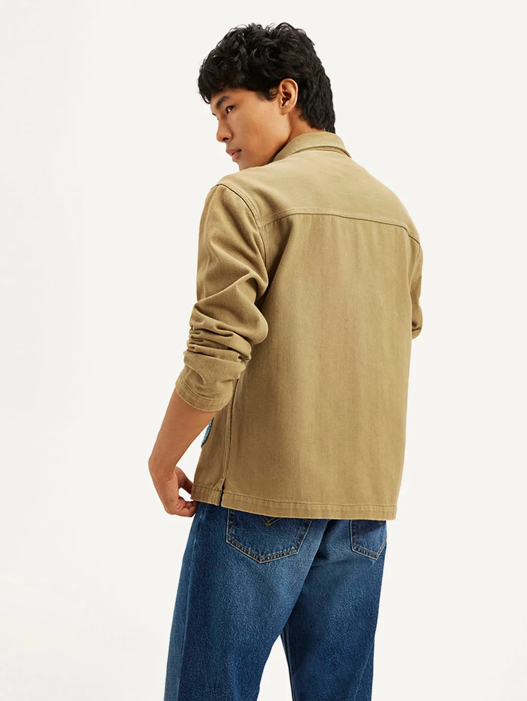 Men's Embroidered Brown Relaxed Fit Shacket LEVI'S