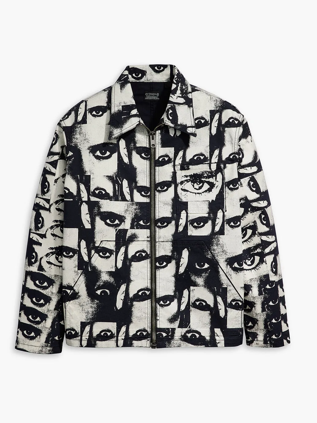 Men's Graphic Print Silver Spread Collar Jackets LEVI'S