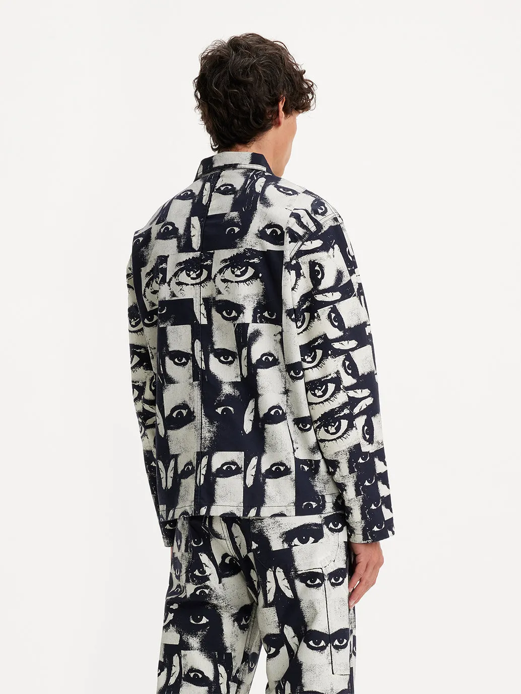 Men's Graphic Print Silver Spread Collar Jackets LEVI'S