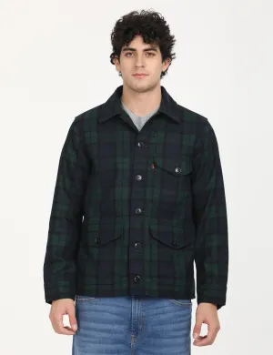 Men's Plaid Navy Spread Collar Shacket LEVI'S