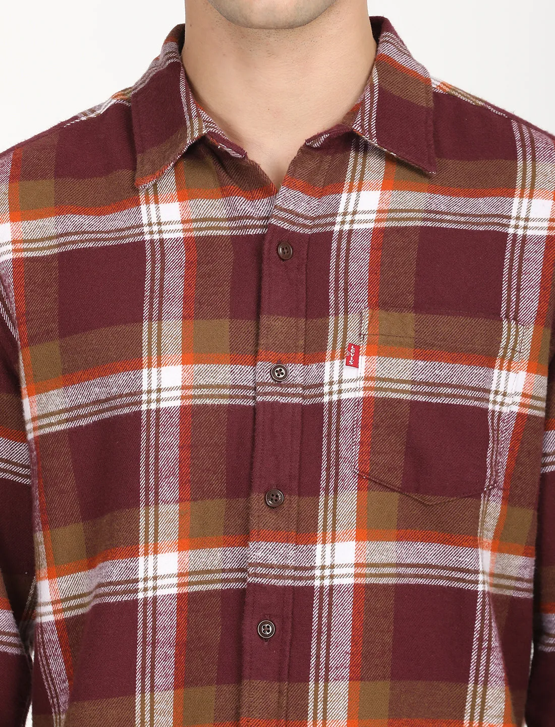 Men's Plaid Red Spread Collar Shacket LEVI'S