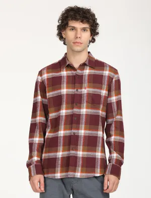 Men's Plaid Red Spread Collar Shacket LEVI'S