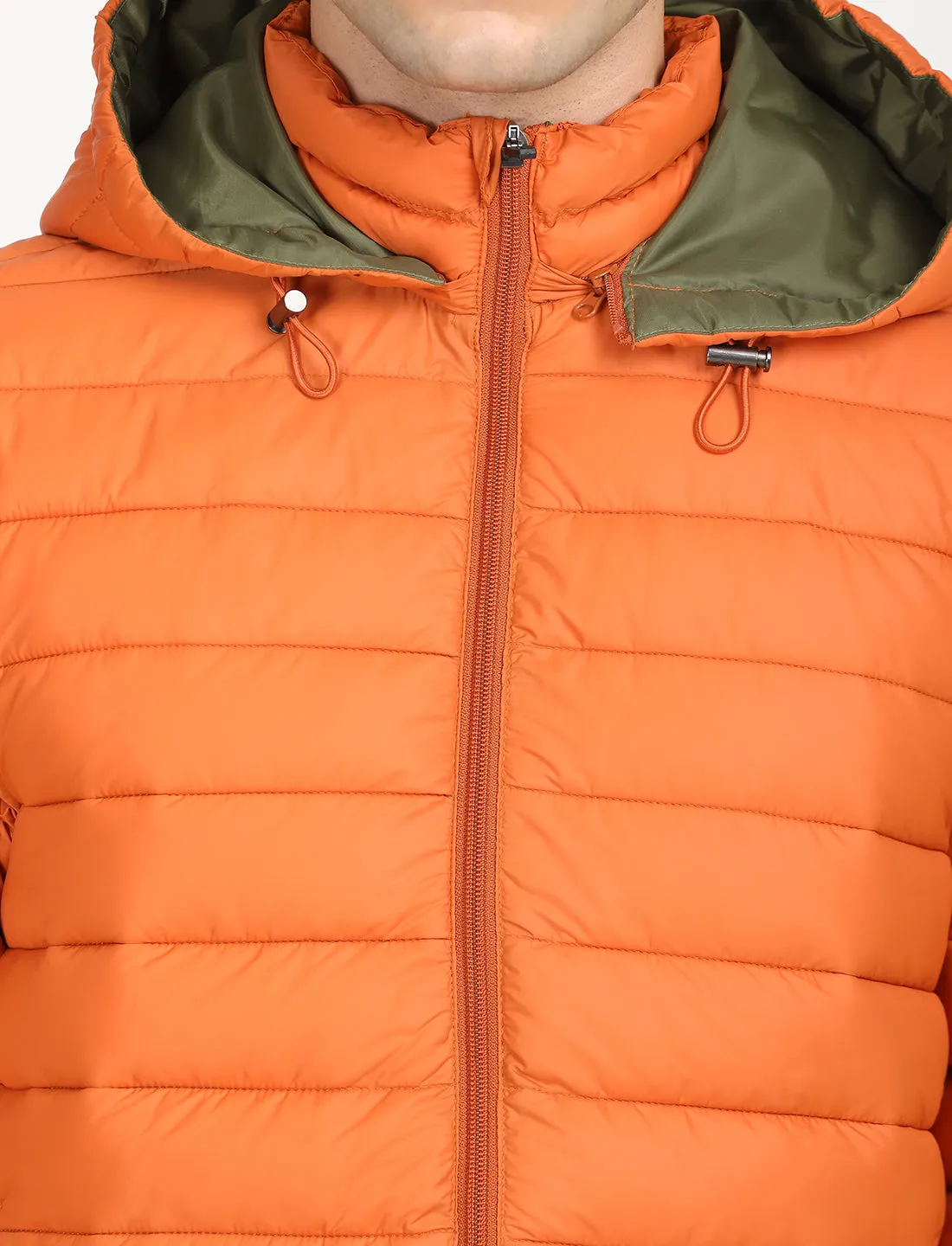 Men's Quilted Orange Hooded Puffer Jacket LEVI'S