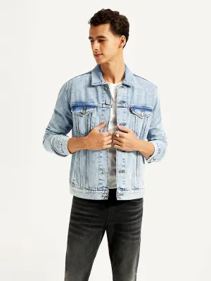 Men's Solid Light Blue Denim Jacket LEVI'S