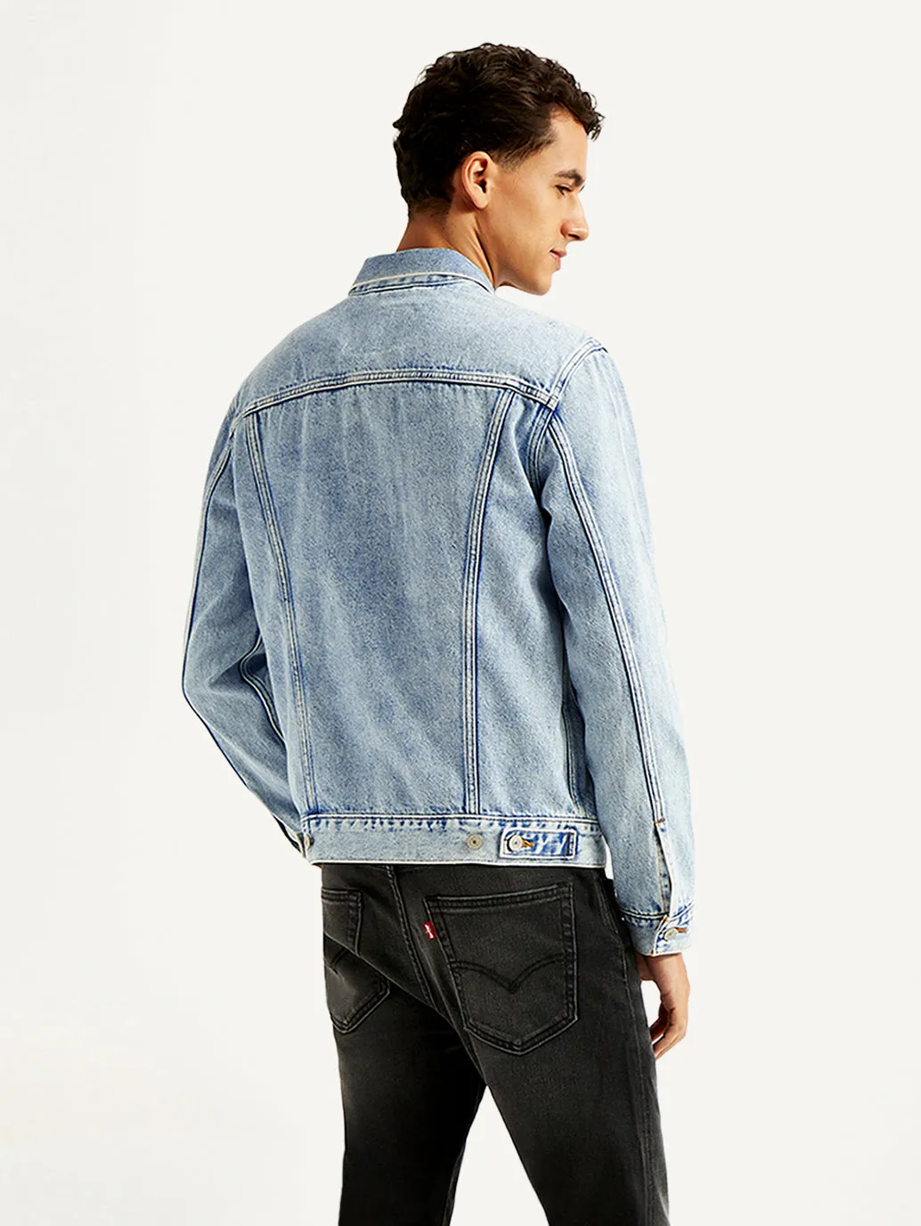 Men's Solid Light Blue Denim Jacket LEVI'S