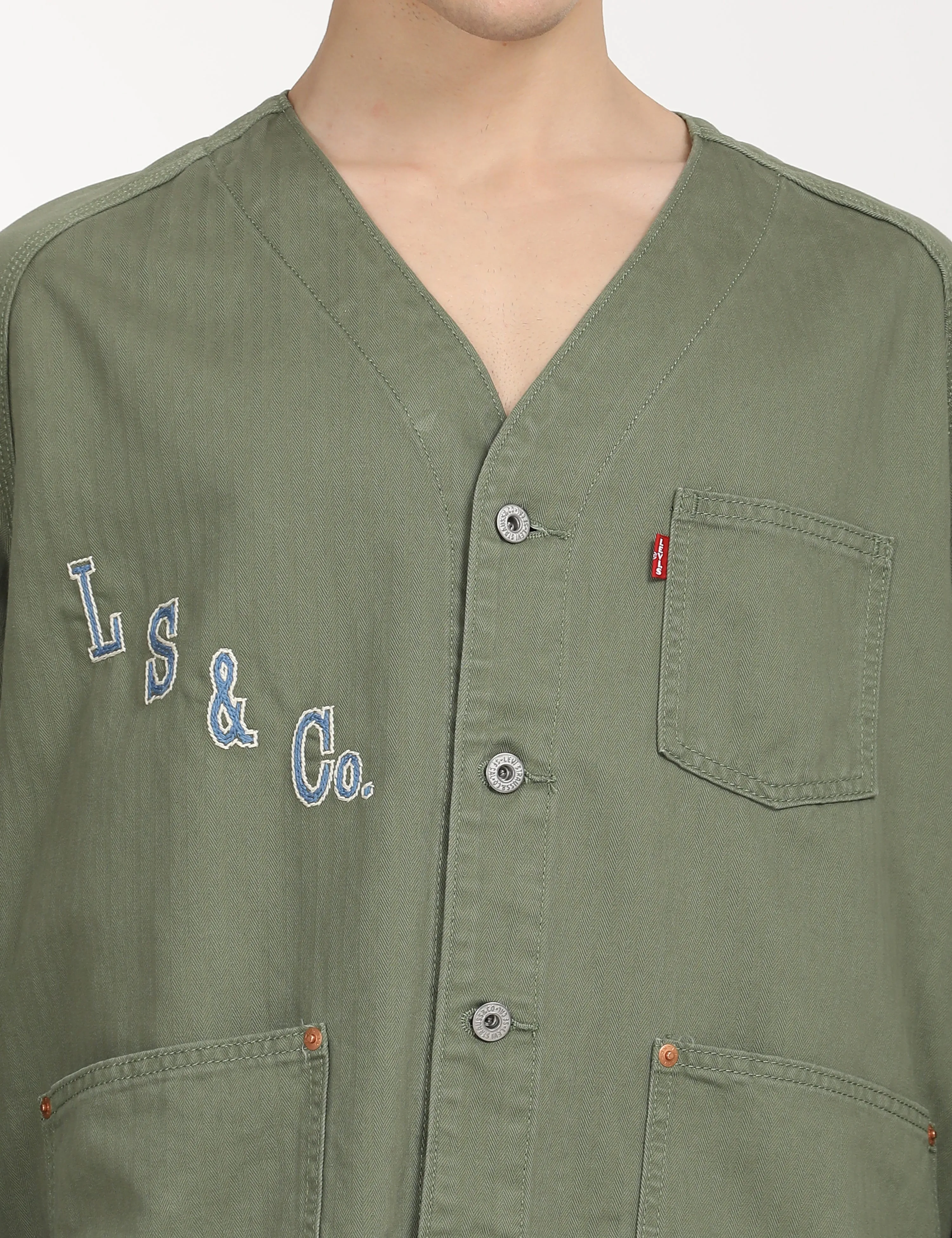 Men's Typographic Print Olive Jacket LEVI'S