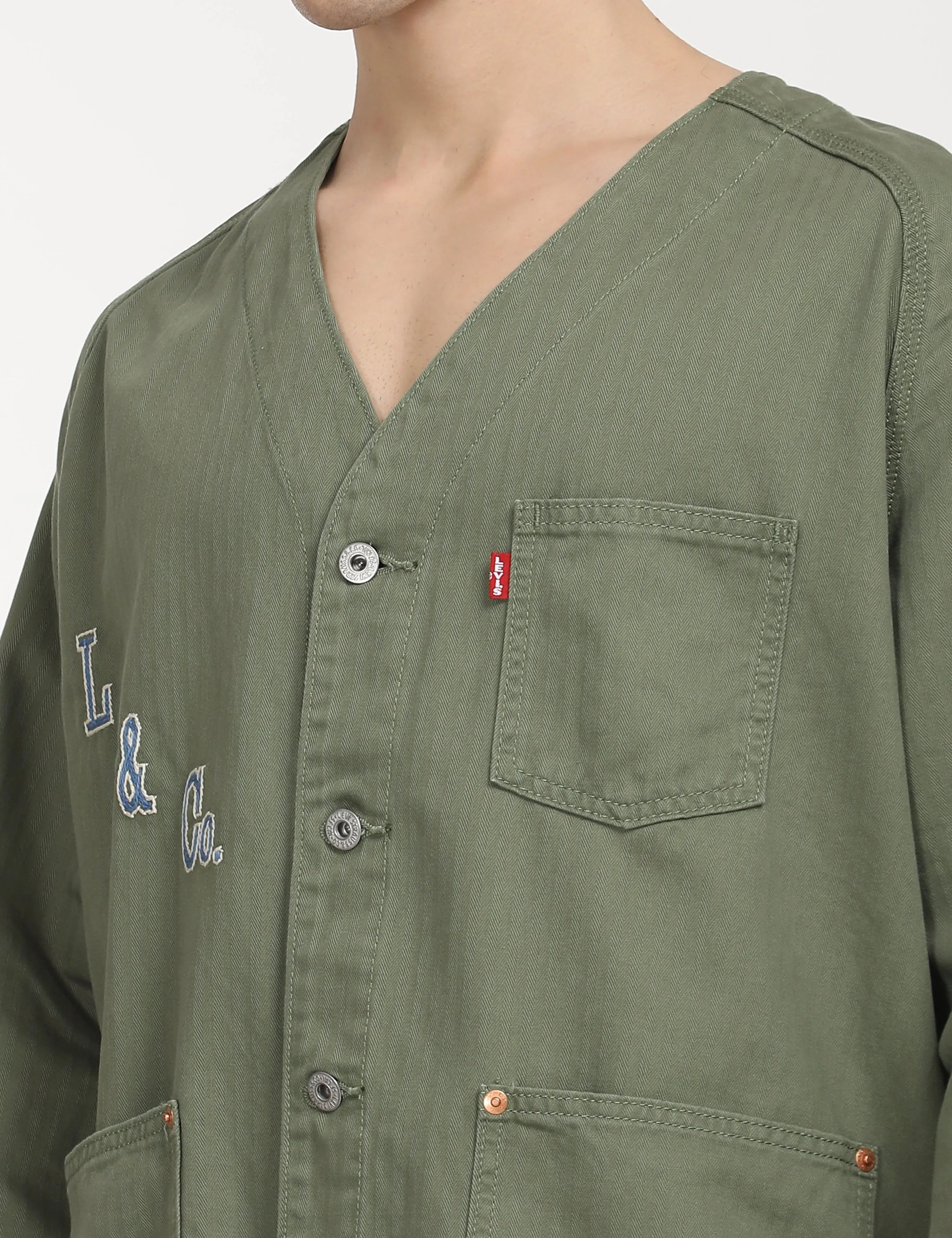 Men's Typographic Print Olive Jacket LEVI'S