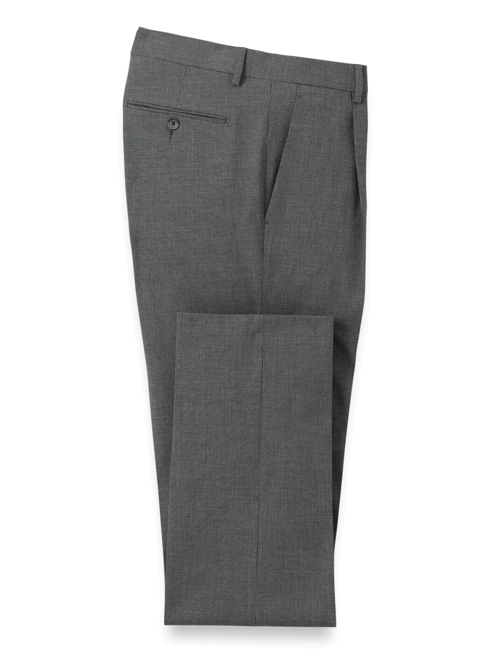 Microfiber Check Single Pleat Pants - Black/grey