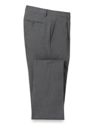 Microfiber Check Single Pleat Pants - Black/grey