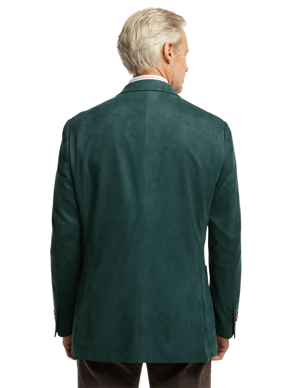 Microsuede Single Breasted Notch Lapel Sport Coat - Dark Green