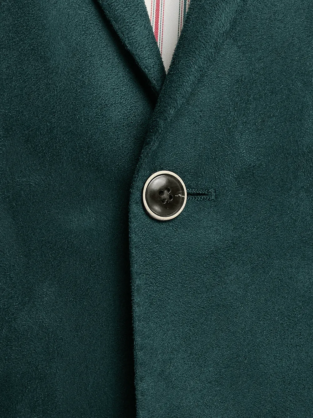 Microsuede Single Breasted Notch Lapel Sport Coat - Dark Green