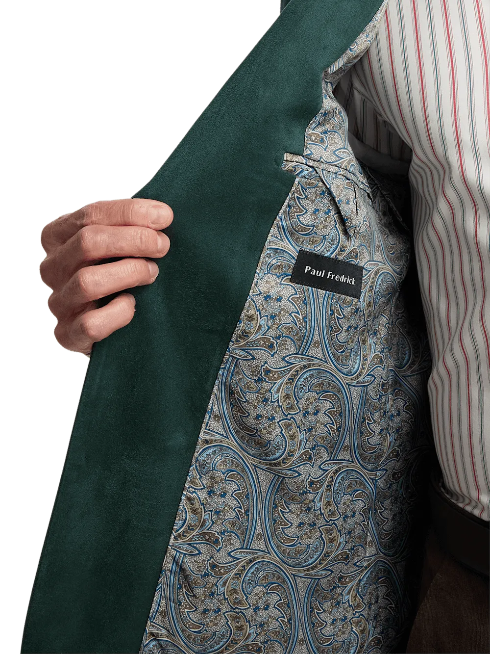 Microsuede Single Breasted Notch Lapel Sport Coat - Dark Green