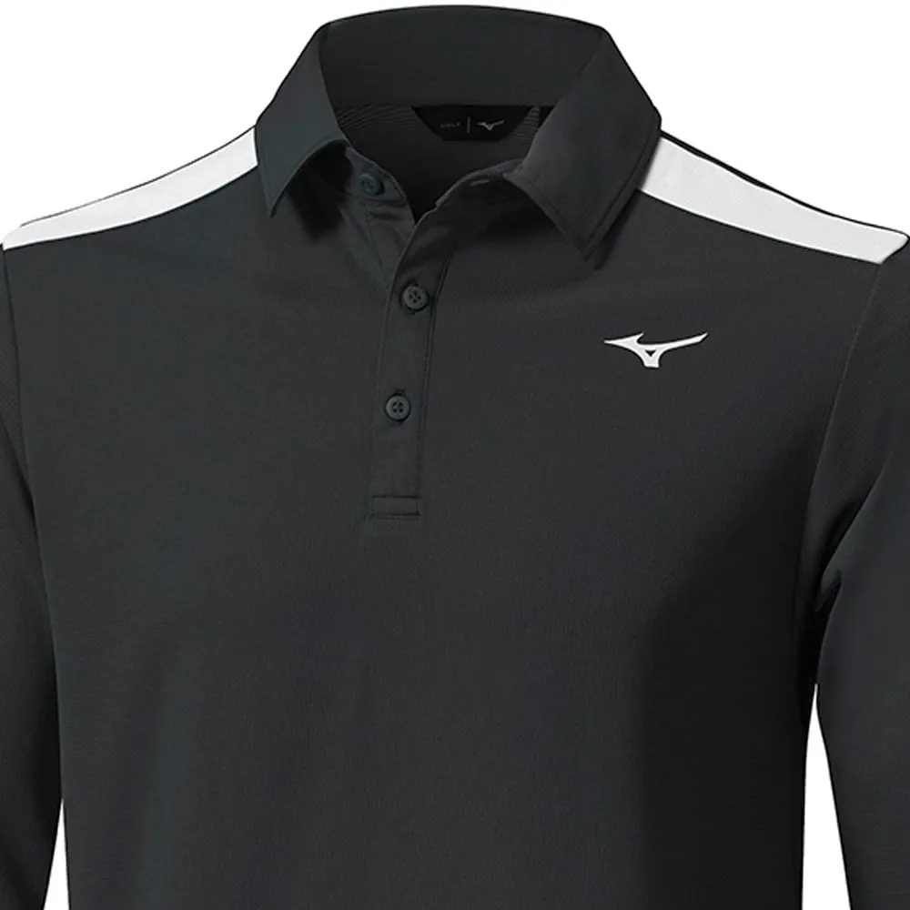 Mizuno Elite Long Sleeve Polo Shirt - Black