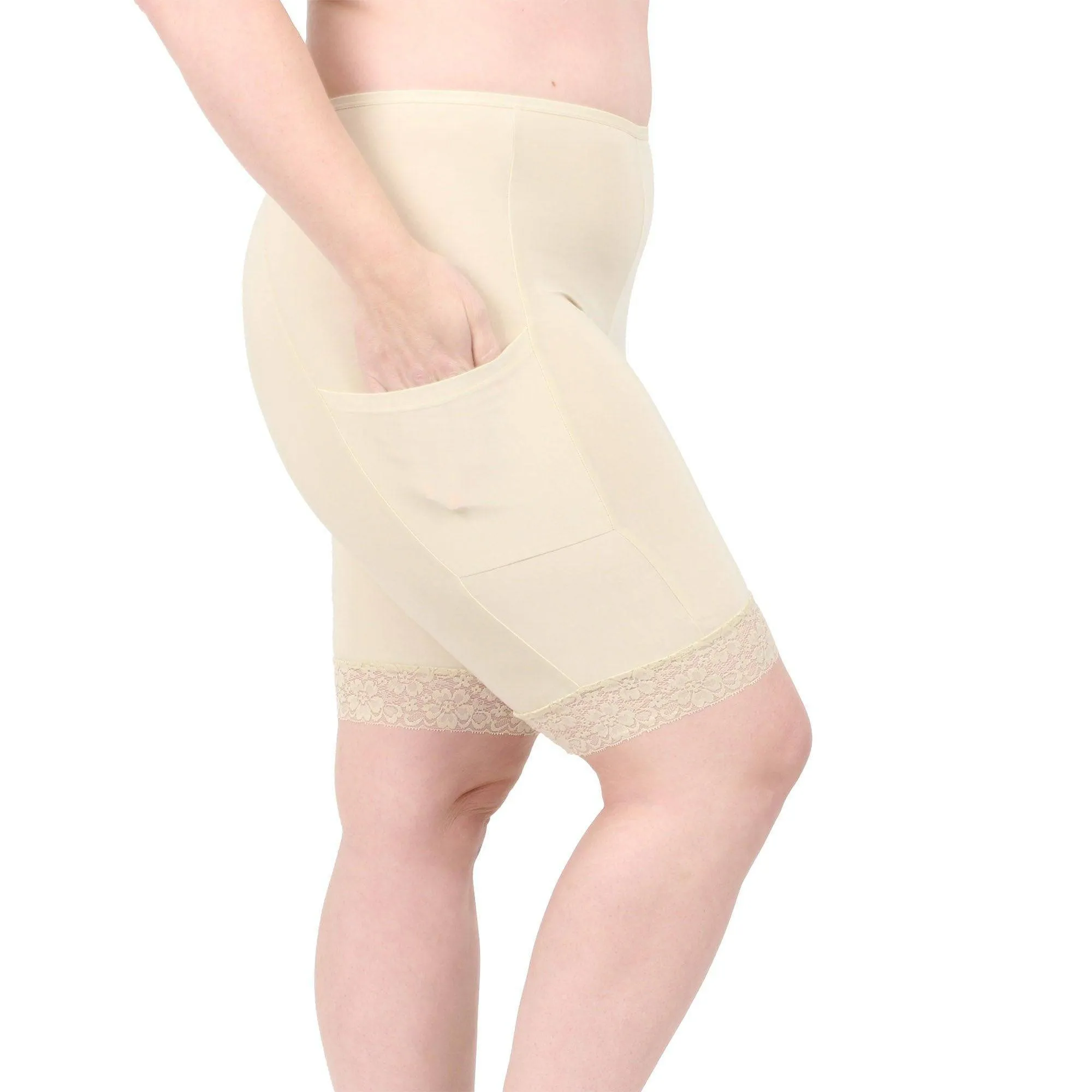 Moisture Wicking Shortlette Slipshort with Pockets 9"