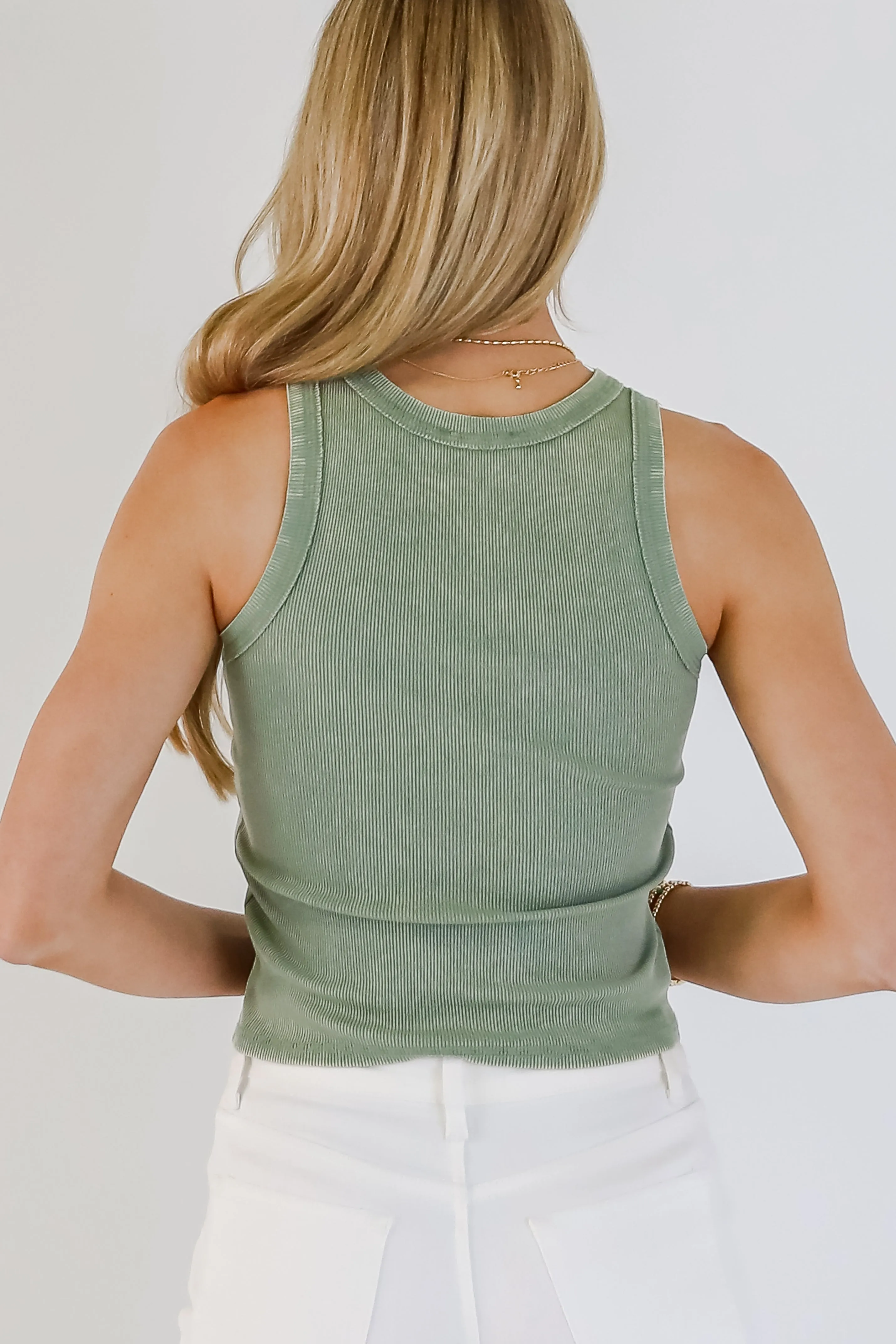 Nicole Acid Washed Ribbed Tank