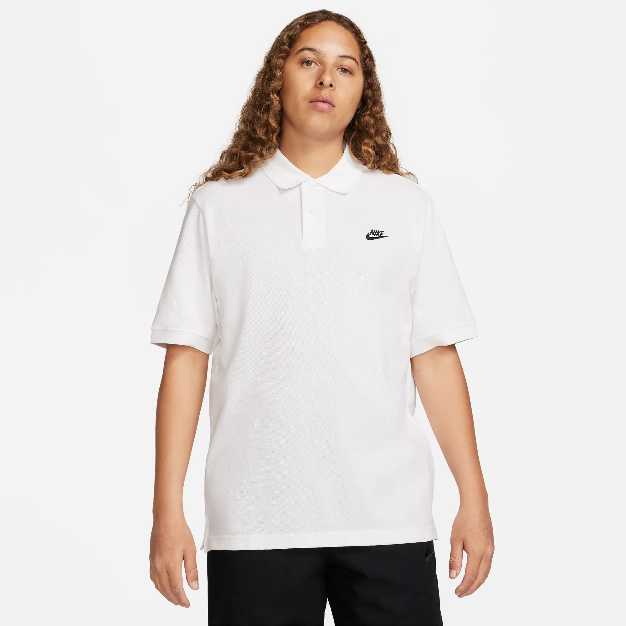 NIKE CLUB SHORT SLEEVE POLO "WHITE/BLACK"