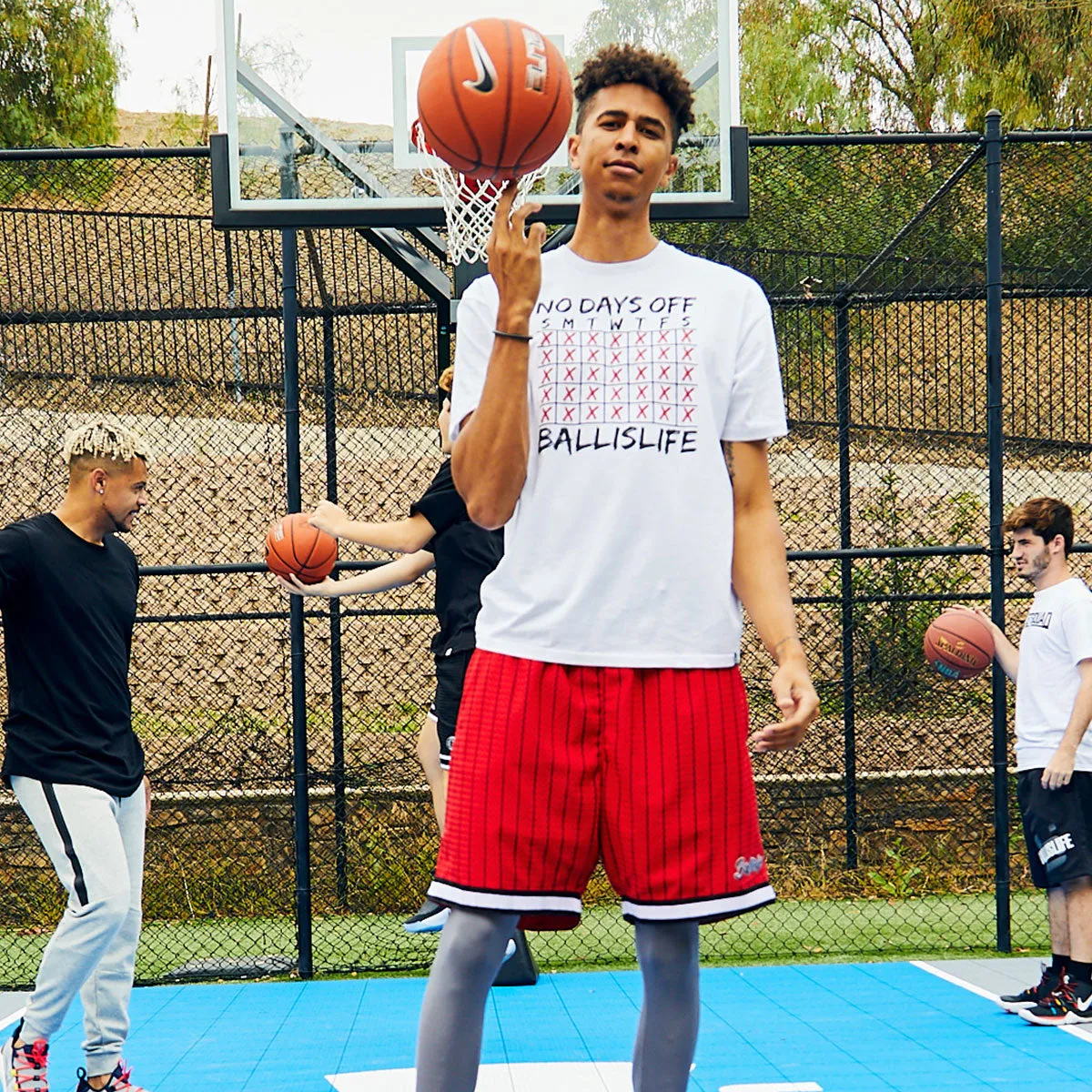 No Days Off Tee in White Ballislife