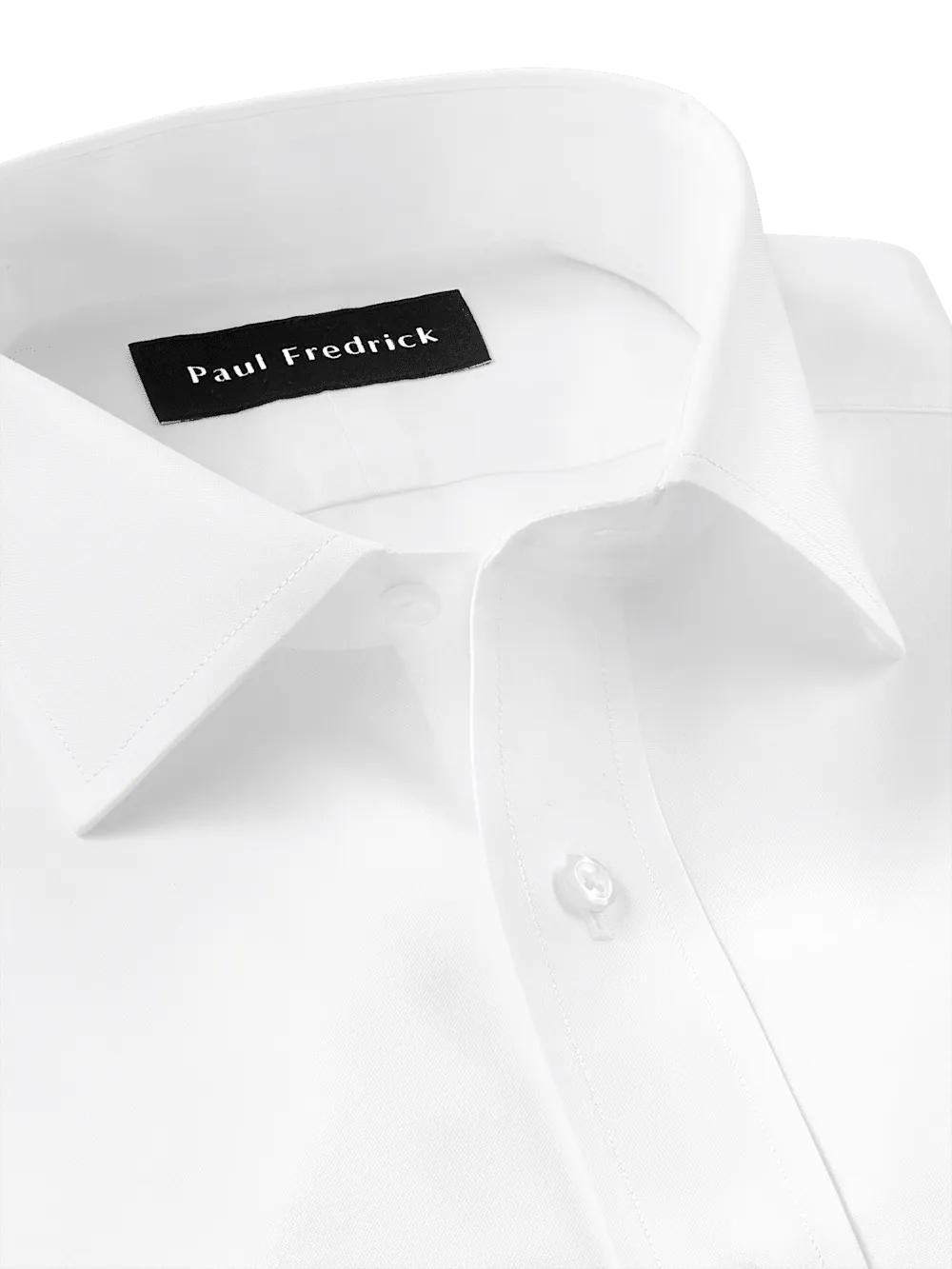 Non-Iron Cotton Pinpoint Solid Spread Collar Dress Shirt - White