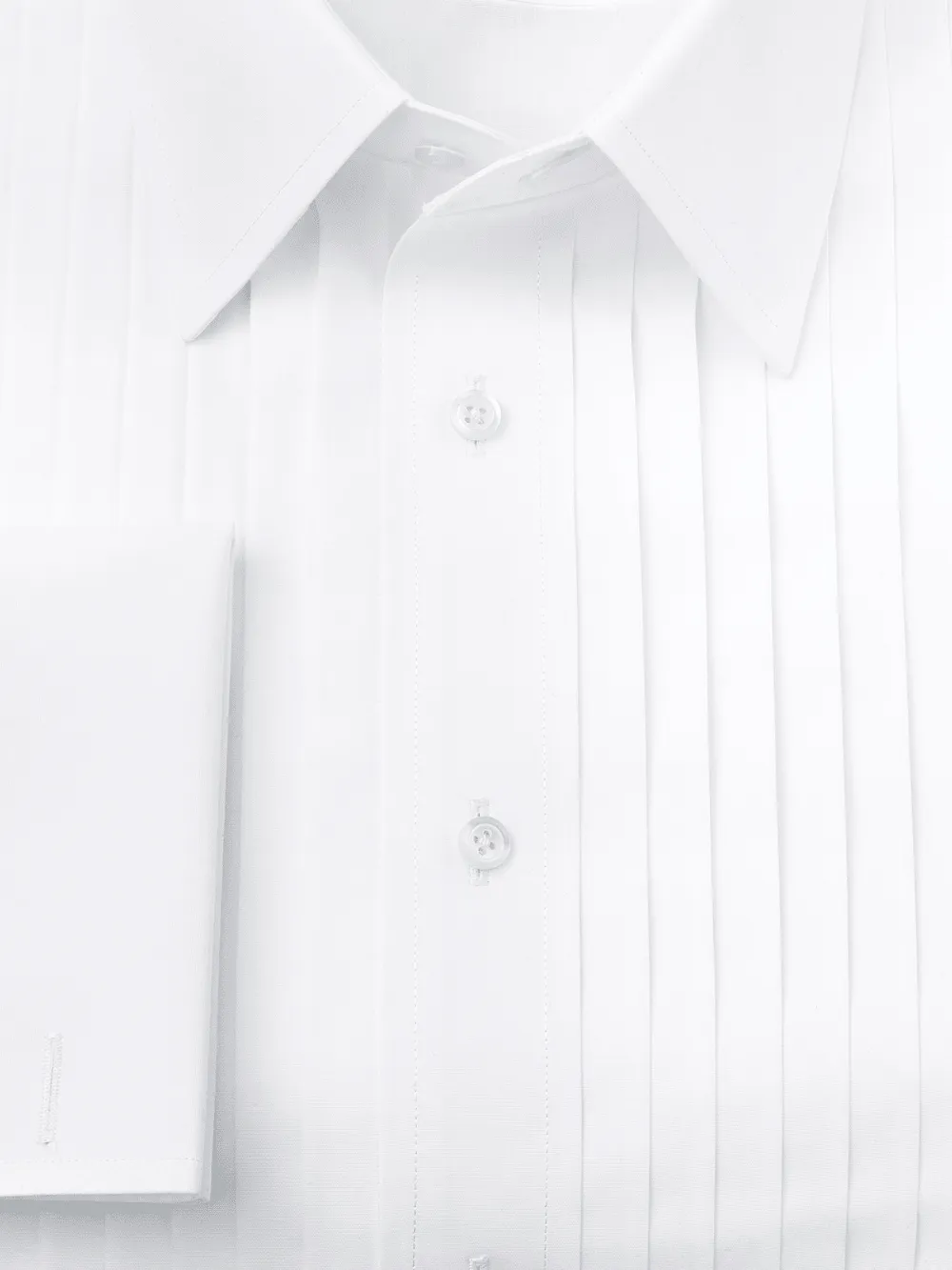 Non-Iron Cotton Tuxedo Shirt - White
