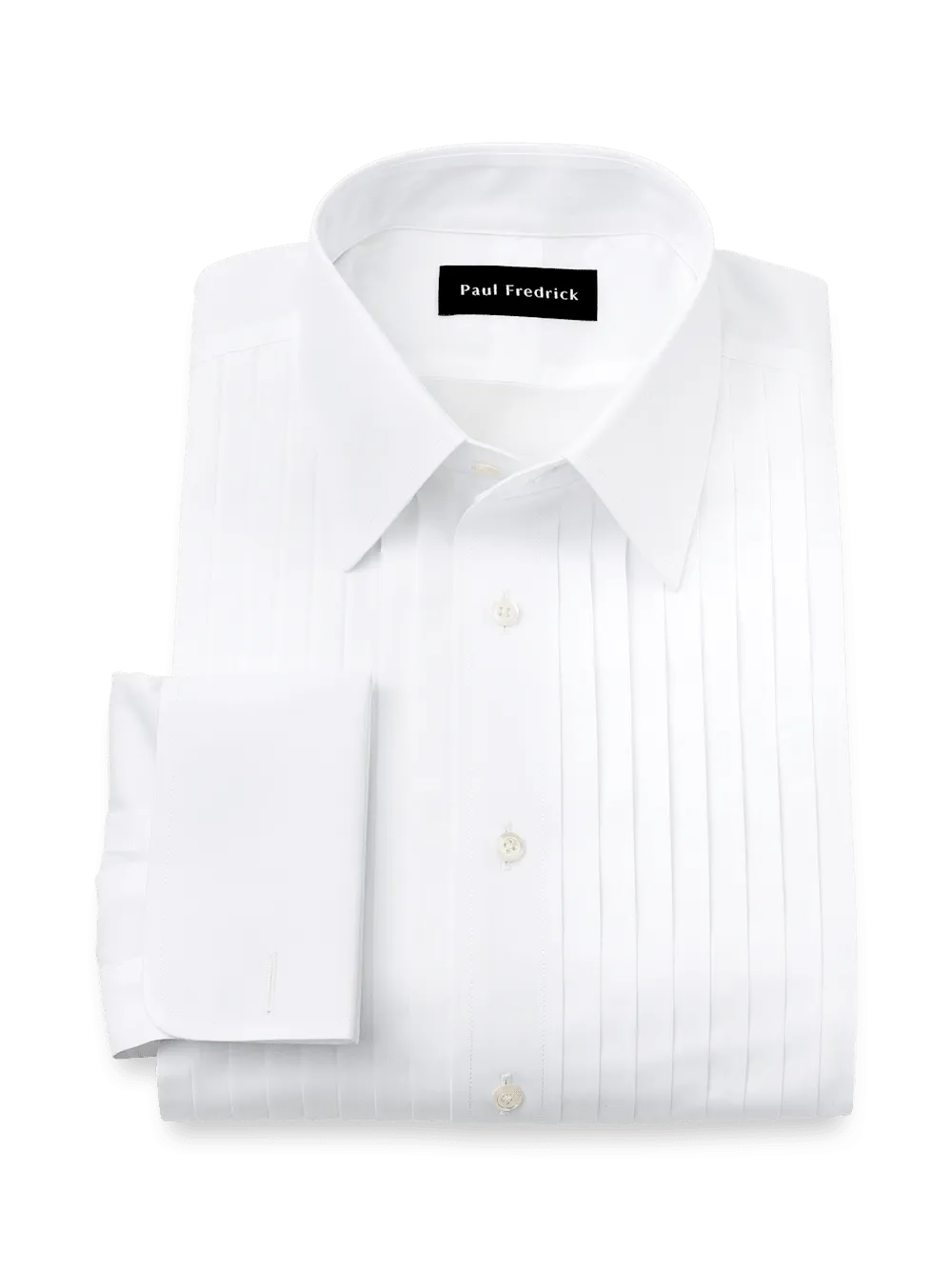 Non-Iron Cotton Tuxedo Shirt - White