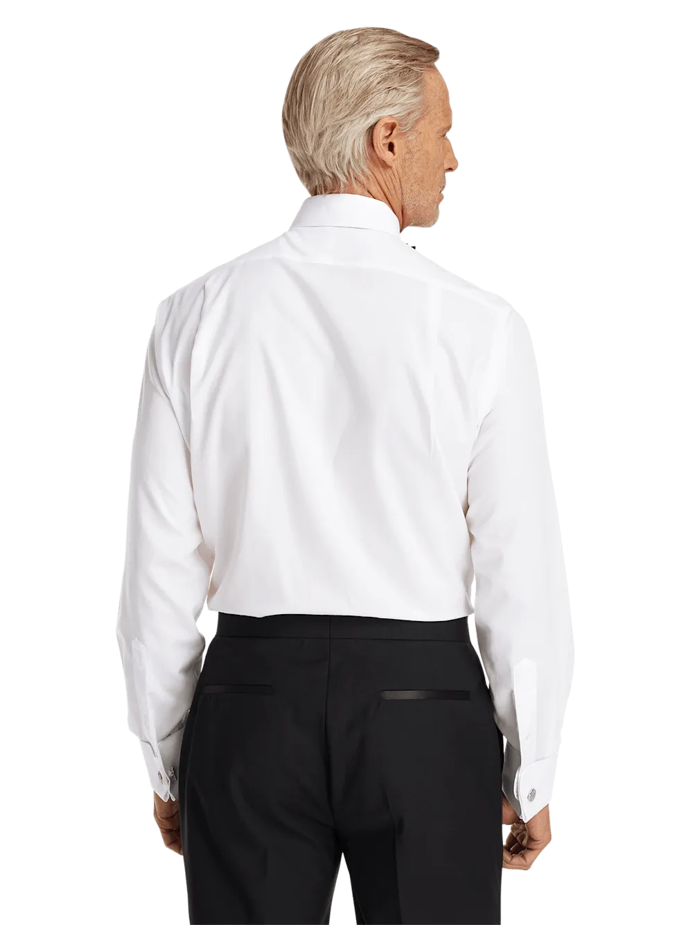 Non-Iron Cotton Tuxedo Shirt - White