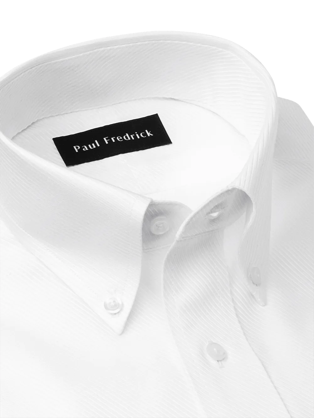 Non-Iron Cotton Twill Button Down Collar Dress Shirt - White
