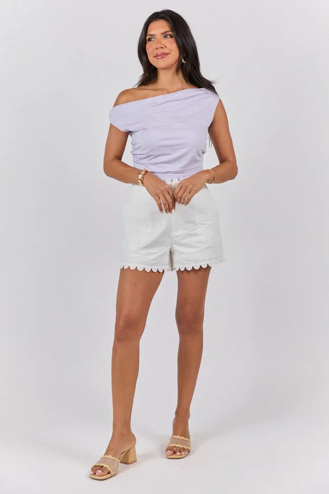 Off Topic Purple Ruched Off The Shoulder Knit Top