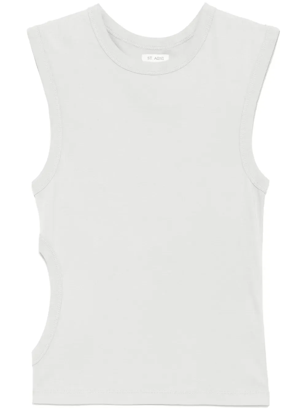 Organic Cotton Cut Out Tank in Silver