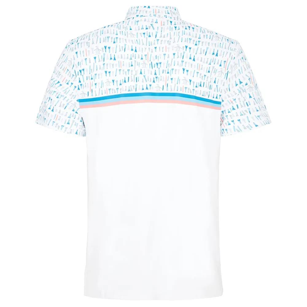 Original Penguin Broken Tees Print Polo Shirt - Bright White