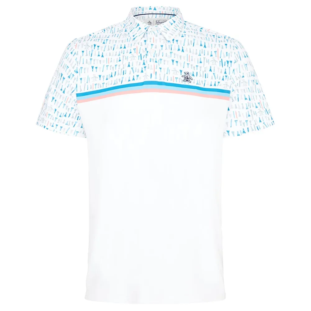 Original Penguin Broken Tees Print Polo Shirt - Bright White