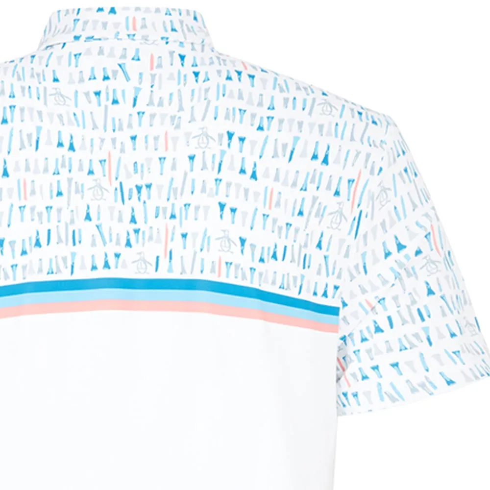Original Penguin Broken Tees Print Polo Shirt - Bright White