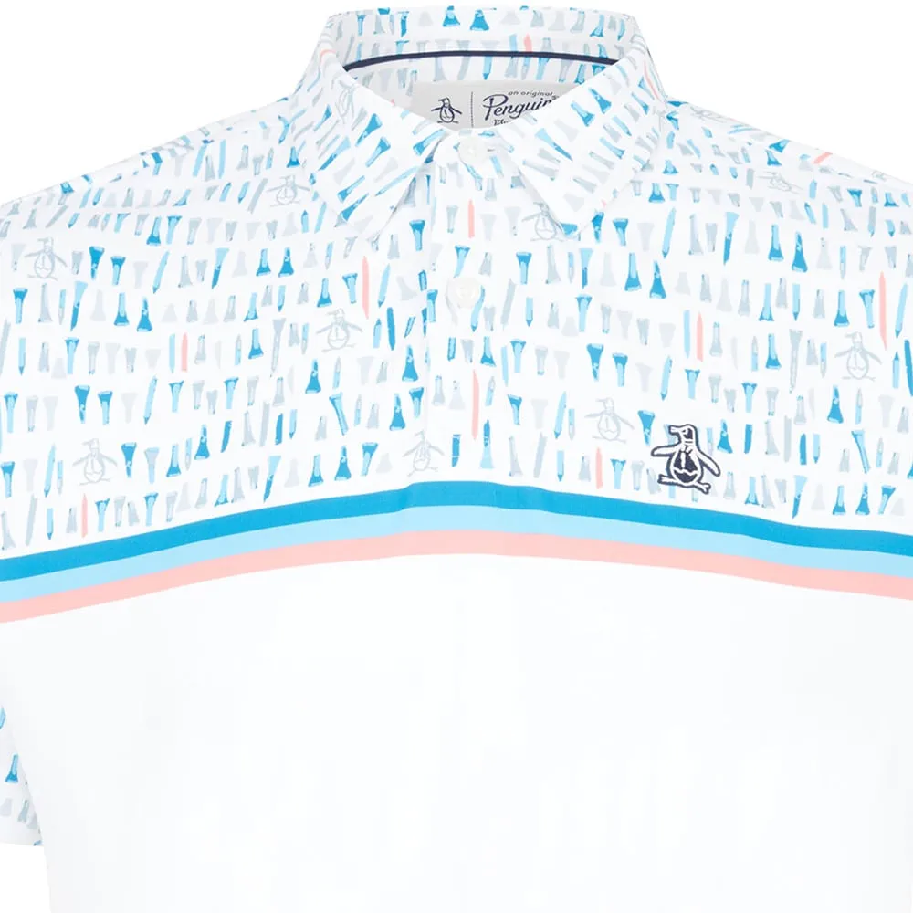 Original Penguin Broken Tees Print Polo Shirt - Bright White