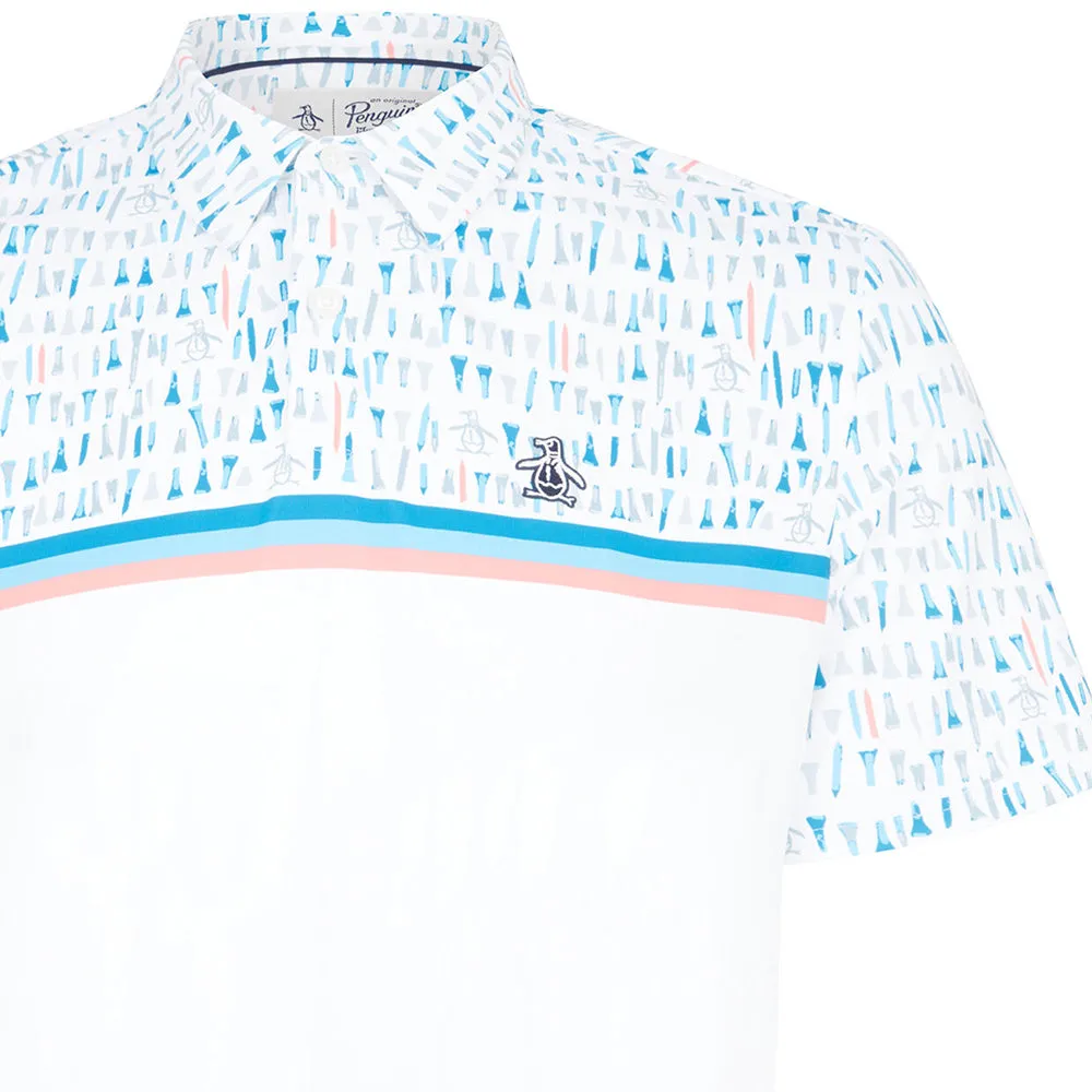 Original Penguin Broken Tees Print Polo Shirt - Bright White