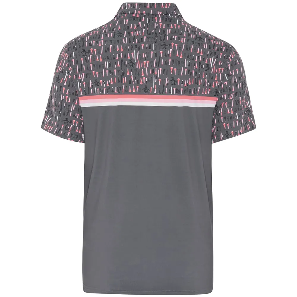 Original Penguin Broken Tees Print Polo Shirt - Quiet Shade