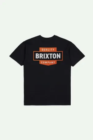 Osborn S/S Standard T-Shirt - Black Worn Wash Brixton