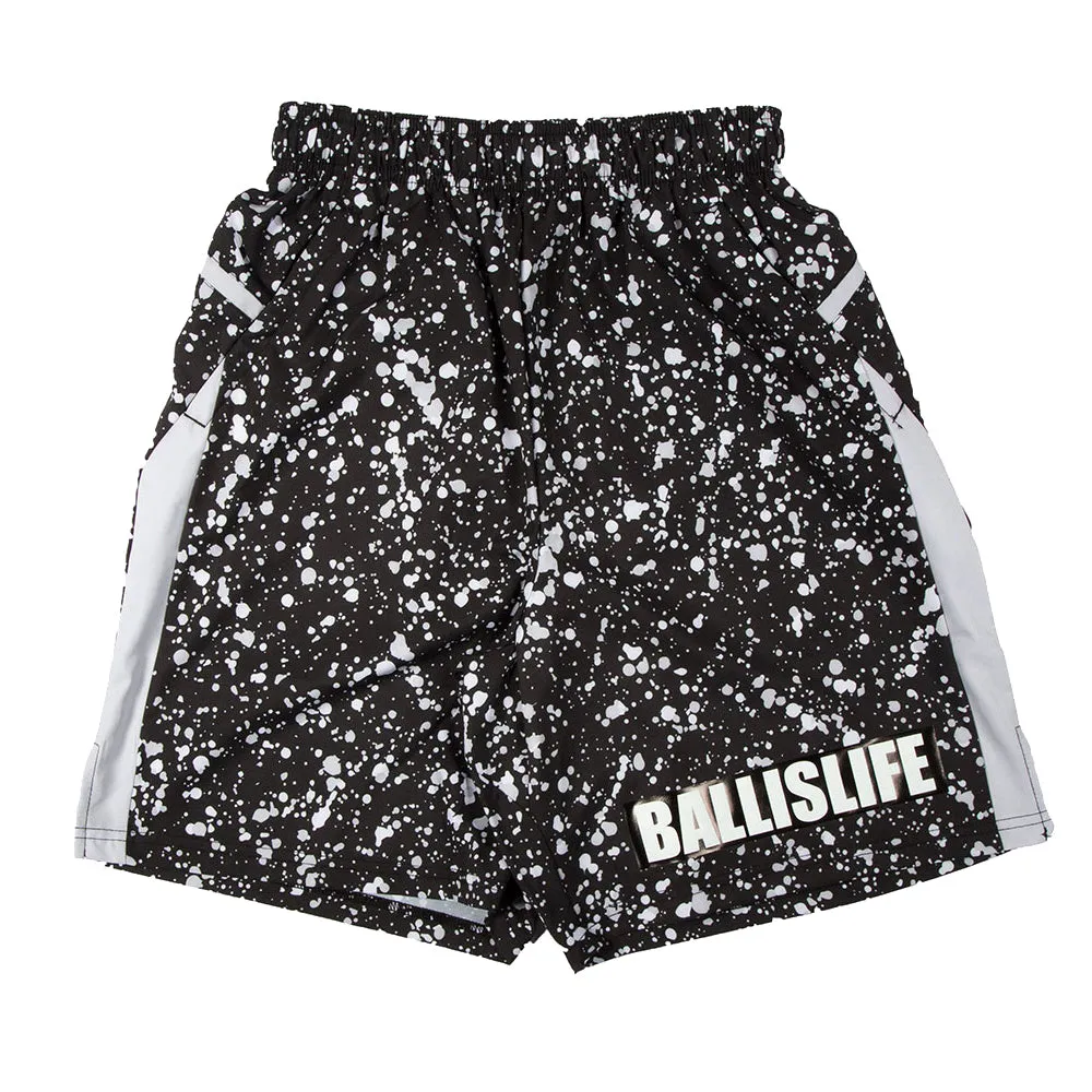 P3 Performance Shorts in Splat Black/White Ballislife