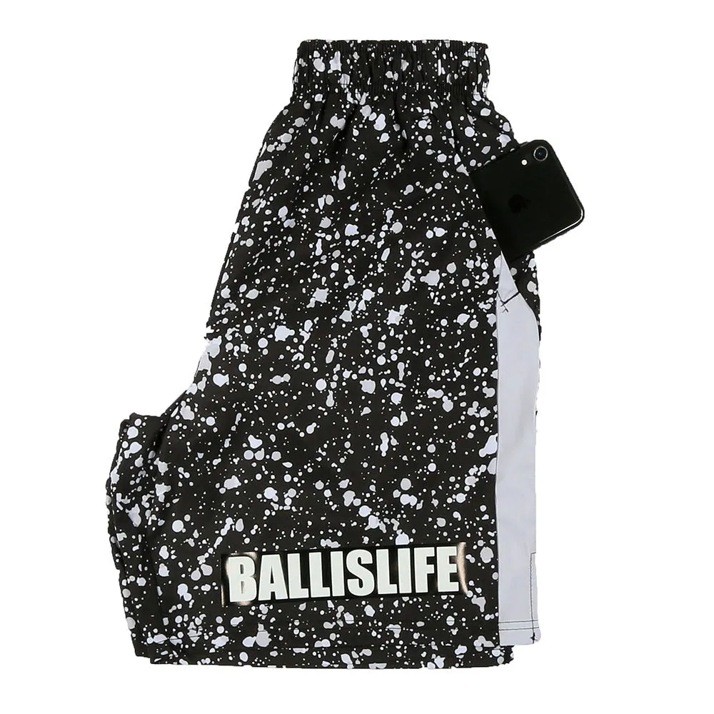 P3 Performance Shorts in Splat Black/White Ballislife