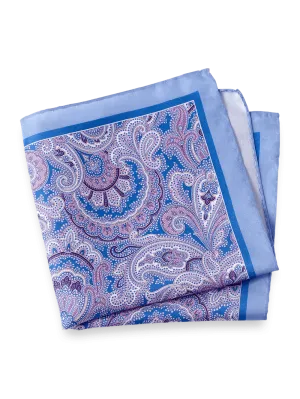 Paisley Silk Pocket Square - Blue Multi