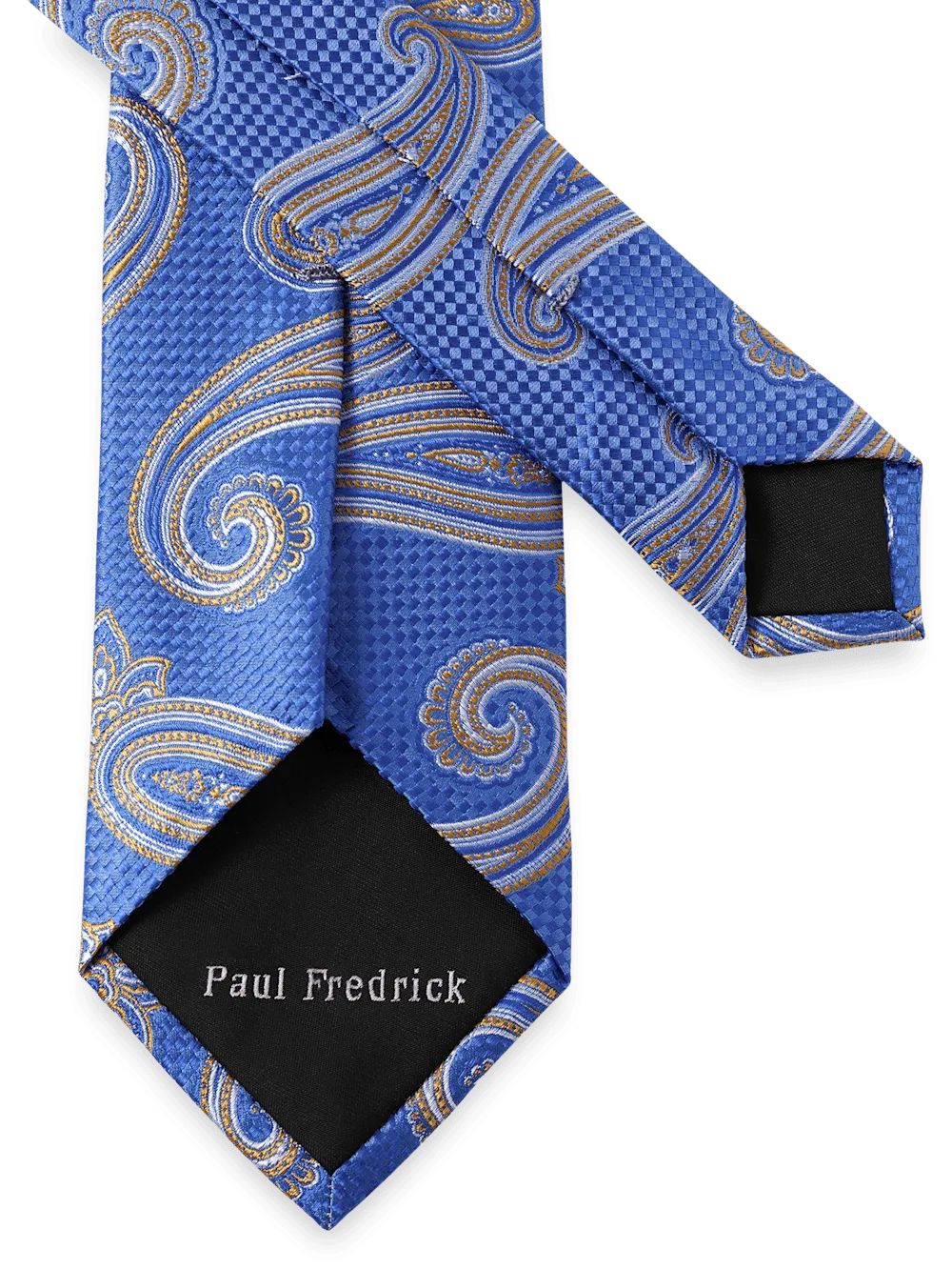 Paisley Woven Silk Tie - Blue/yellow