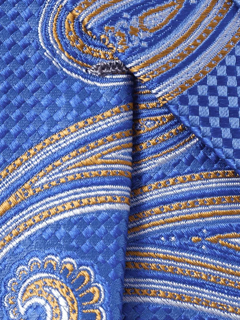 Paisley Woven Silk Tie - Blue/yellow
