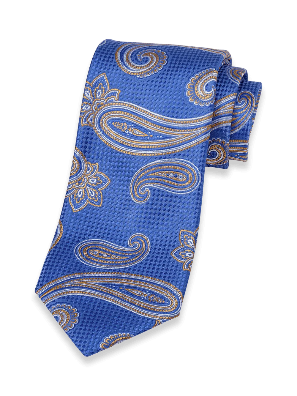 Paisley Woven Silk Tie - Blue/yellow