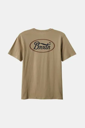 Parsons S/S Tailored T-Shirt - Oatmeal/Washed Navy/Sepia Brixton