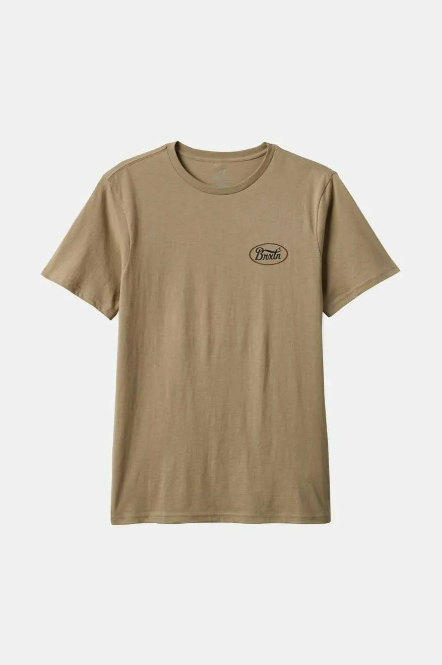 Parsons S/S Tailored T-Shirt - Oatmeal/Washed Navy/Sepia Brixton