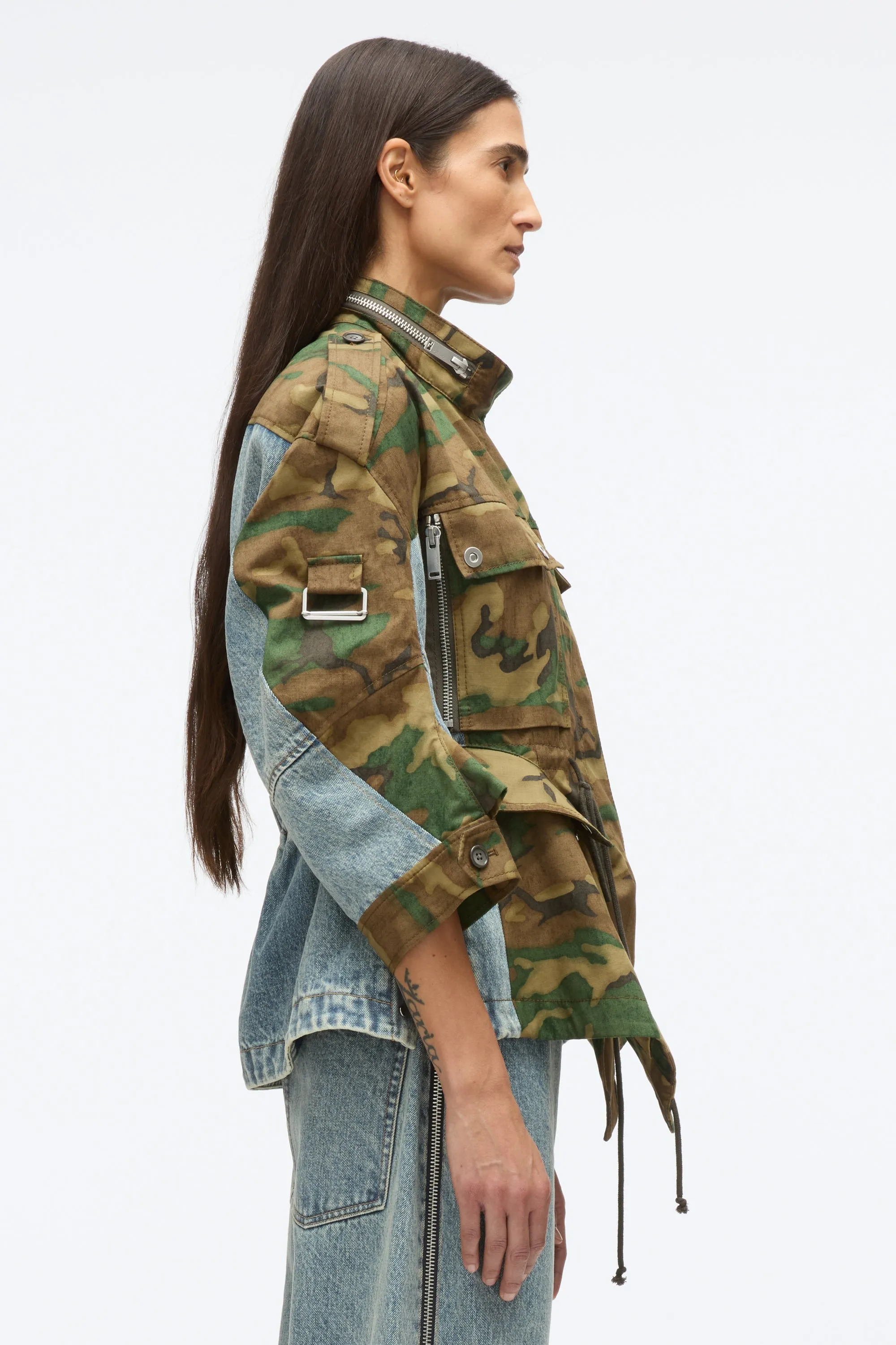 Patchwork Camo Cinched Jacket